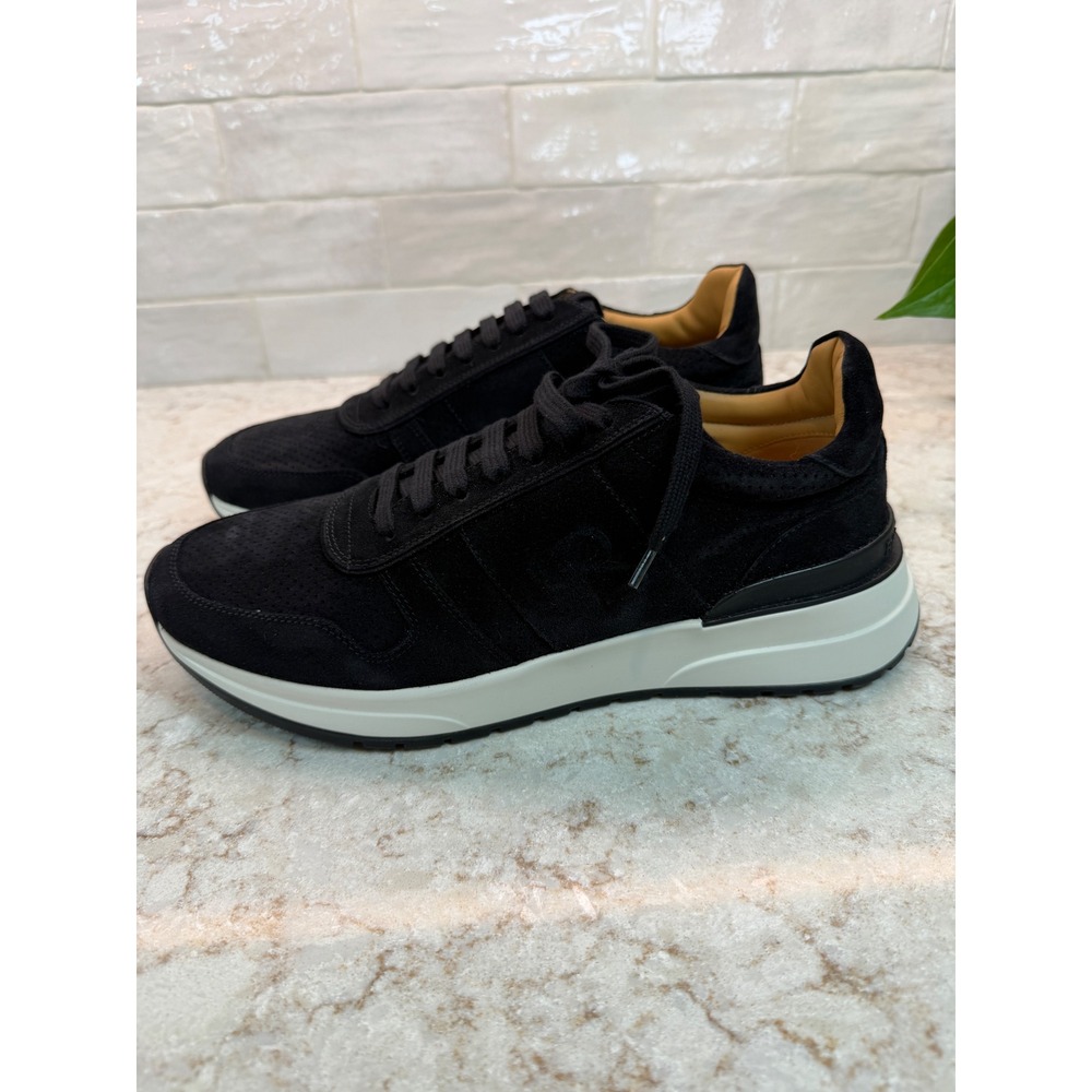 Ralph Lauren Purple Label Black Suede Sneakers Made in Italy Mens 8 D - Picture 2 of 8